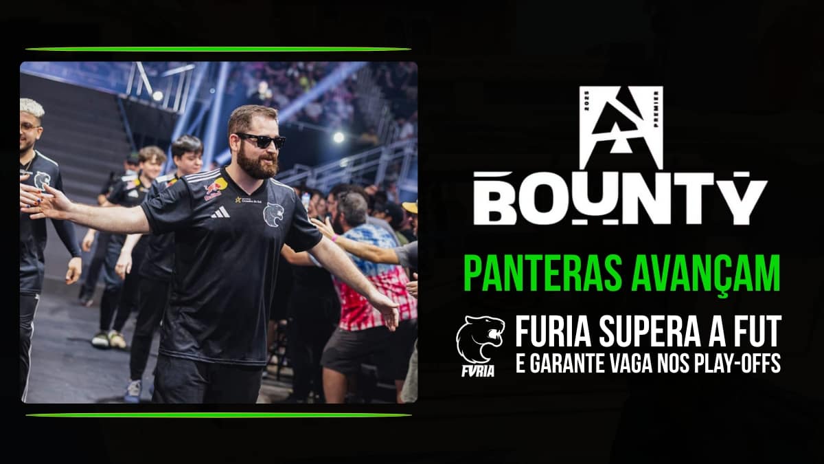 Capa de notícia sobre a vitória da FURIA sobre a FUT da BLAST Bounty 2026