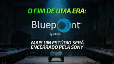 Capa de notícias sobre a confirmação do encerramento do estúdio Bluepoint Games. Sony fecha mais um já são 4 desde de 2024.
