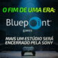 Capa de notícias sobre a confirmação do encerramento do estúdio Bluepoint Games. Sony fecha mais um já são 4 desde de 2024.