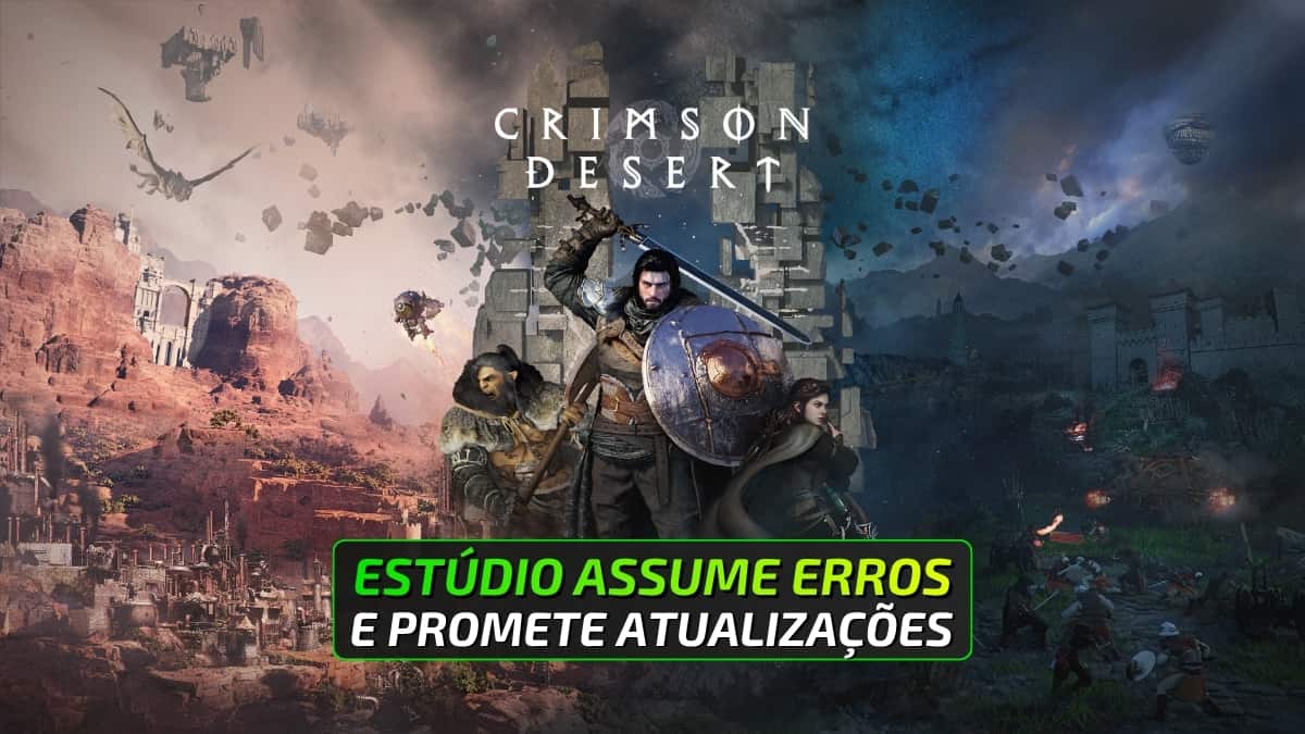 Capa de artigo sobre Crimson Desert. Estúdio assumiu erros e promete atualizações.