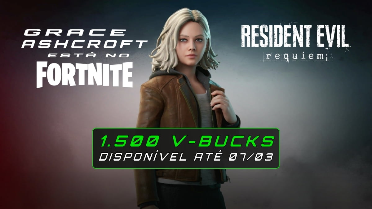 Protagonista do Resident Evil Requiem, Grace Ashcroft, está disponível no Fortnite.