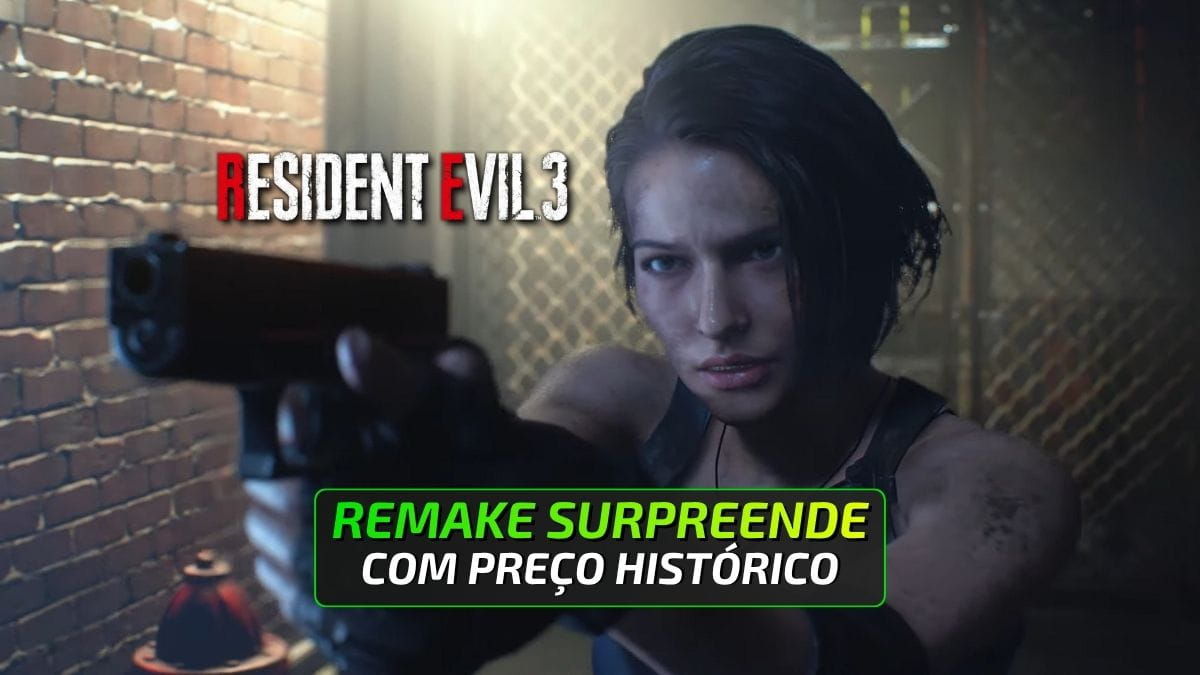 Capa de artigo sobre o preço de promoção surpreendente do Residente Evil 3 Remake na Steam.