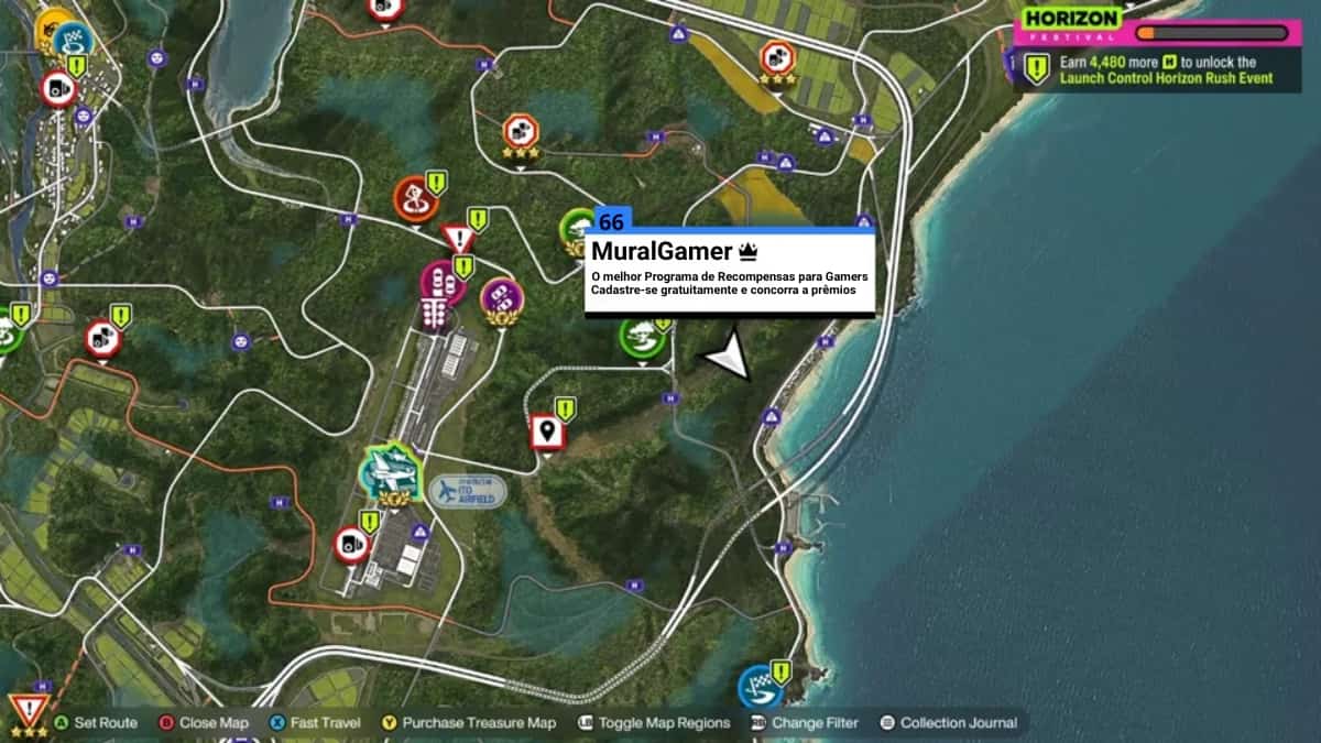Localização do Lamborghini Diablo SV 1997. Carro de Celeiro do Forza Horizon 6.