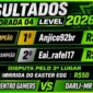 Capa de publicação sobre os resultados oficiais da TEMPORDA 04 LEVEL 2026 do MuralGamer REWARDS. O Melhor Programa de Recompensas para Gamers.