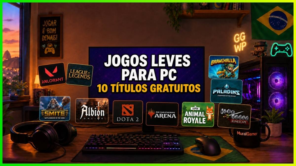 Capa de Artigo sobre Jogos Leves para PC - 10 títulos gratuitos que rodam praticamente em qualquer pc.