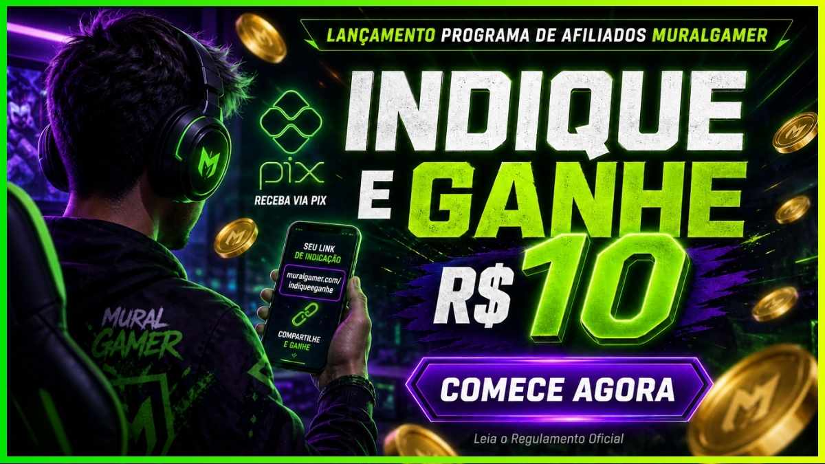 Capa de artigo sobre lançamento do programa de afiliados, indique e ganhe, MuralGamer.