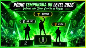 Capa de artigo sobre resultados do pódio oficial da Temporada 09 level 2026 do MuralGamer Rewards.