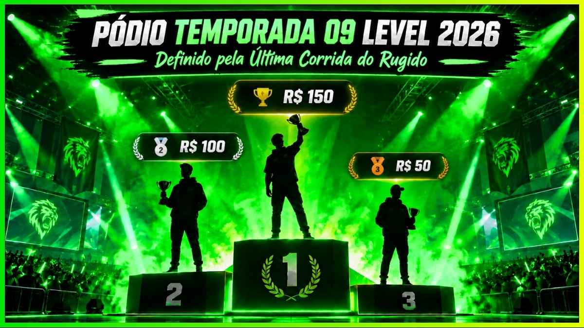 Capa de artigo sobre resultados do pódio oficial da Temporada 09 level 2026 do MuralGamer Rewards.