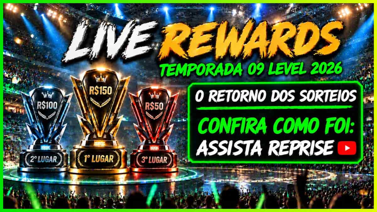 Capa de artigo sobre resultados da LIVE REWARDS referente TEMPORADA 09 LEVEL 2026 do Melhor Programa de Recompensas para Gamers. MuralGamer REWARDS